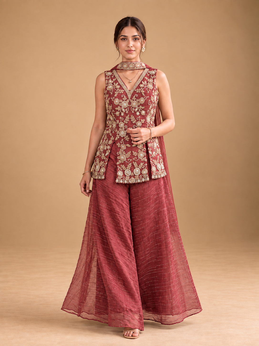Adaa Embroidered Sharara Set