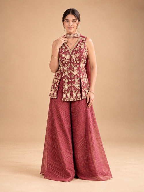 Adaa Embroidered Sharara Set