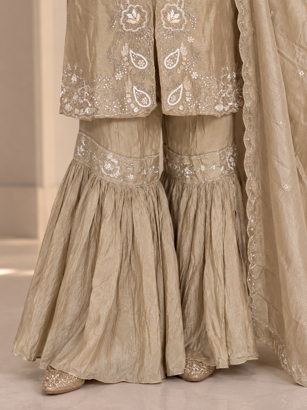 Champagne Bloom Sharara Set