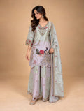Peacock bloom Sharara Set