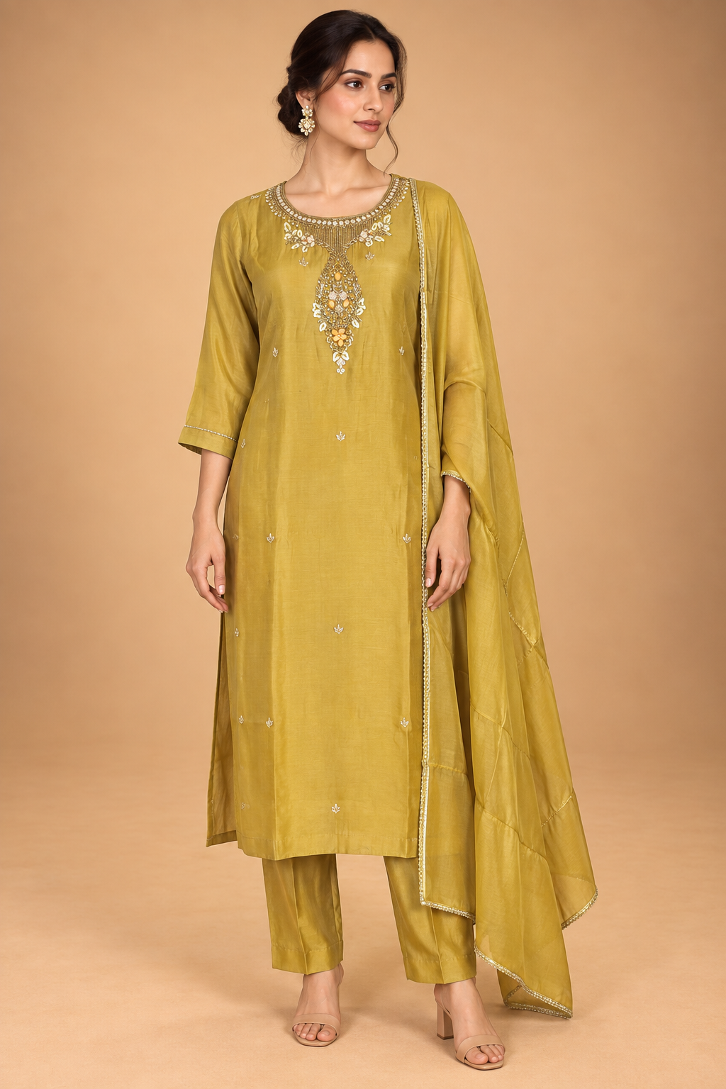 Resham Embroidered Suit Set