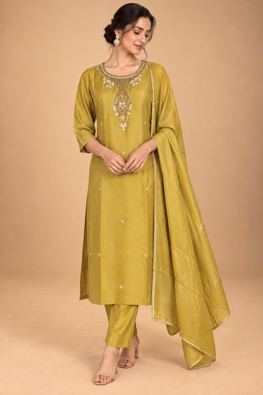 Resham Embroidered Suit Set
