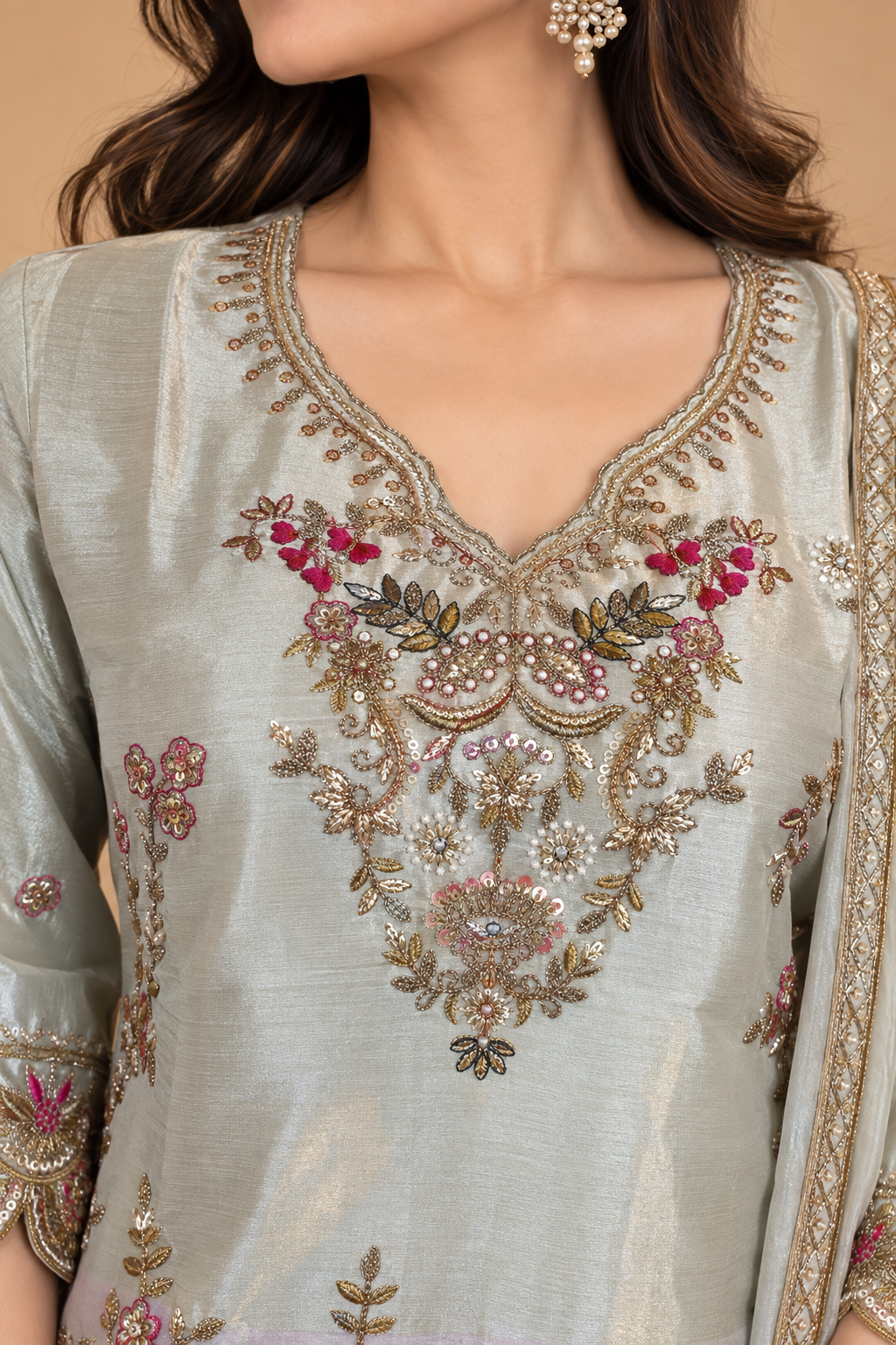 Peacock bloom Sharara Set