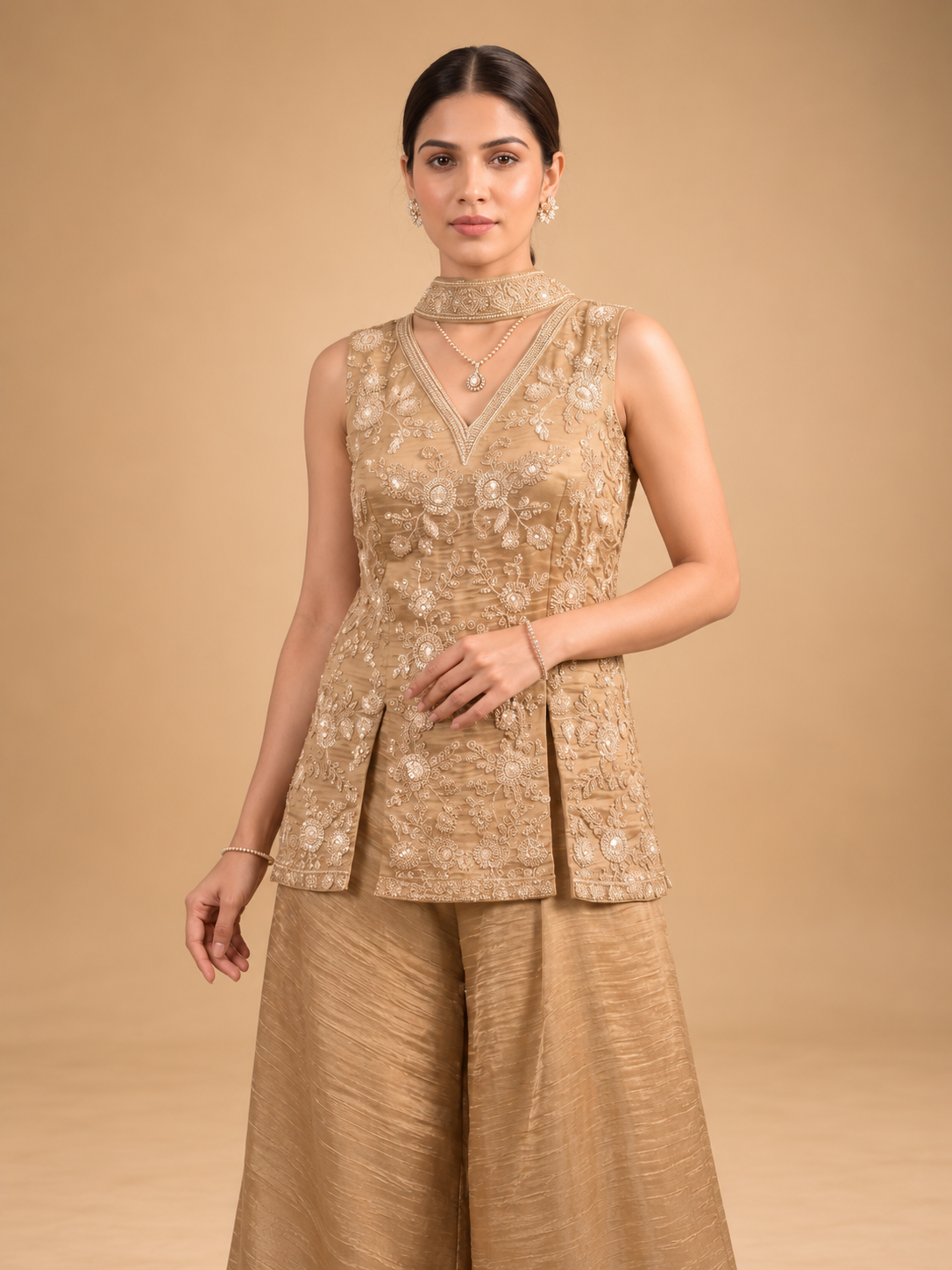 Adaa Embroidered Sharara Set