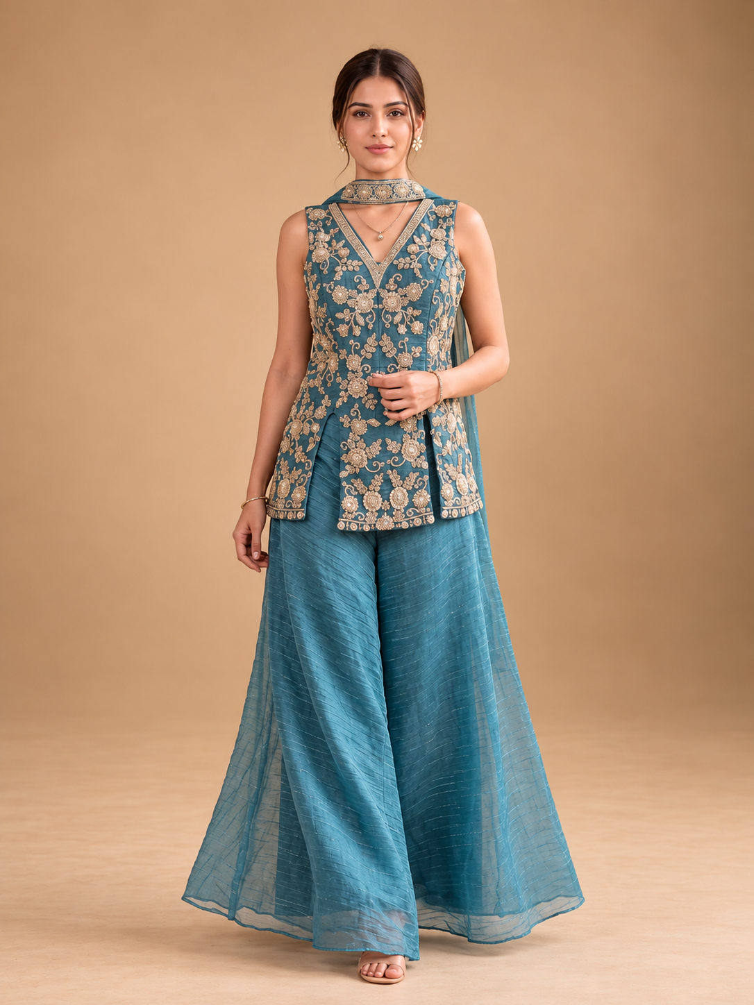 Adaa Embroidered Sharara Set