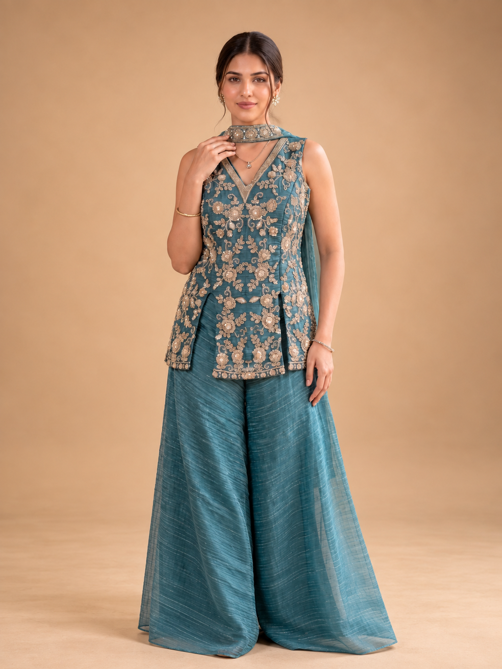 Adaa Embroidered Sharara Set