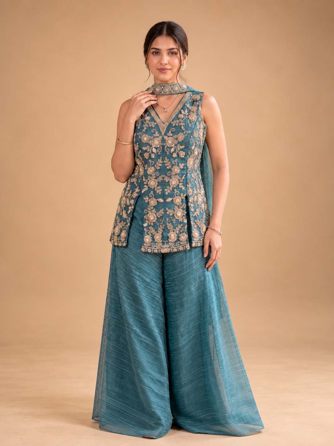 Adaa Embroidered Sharara Set