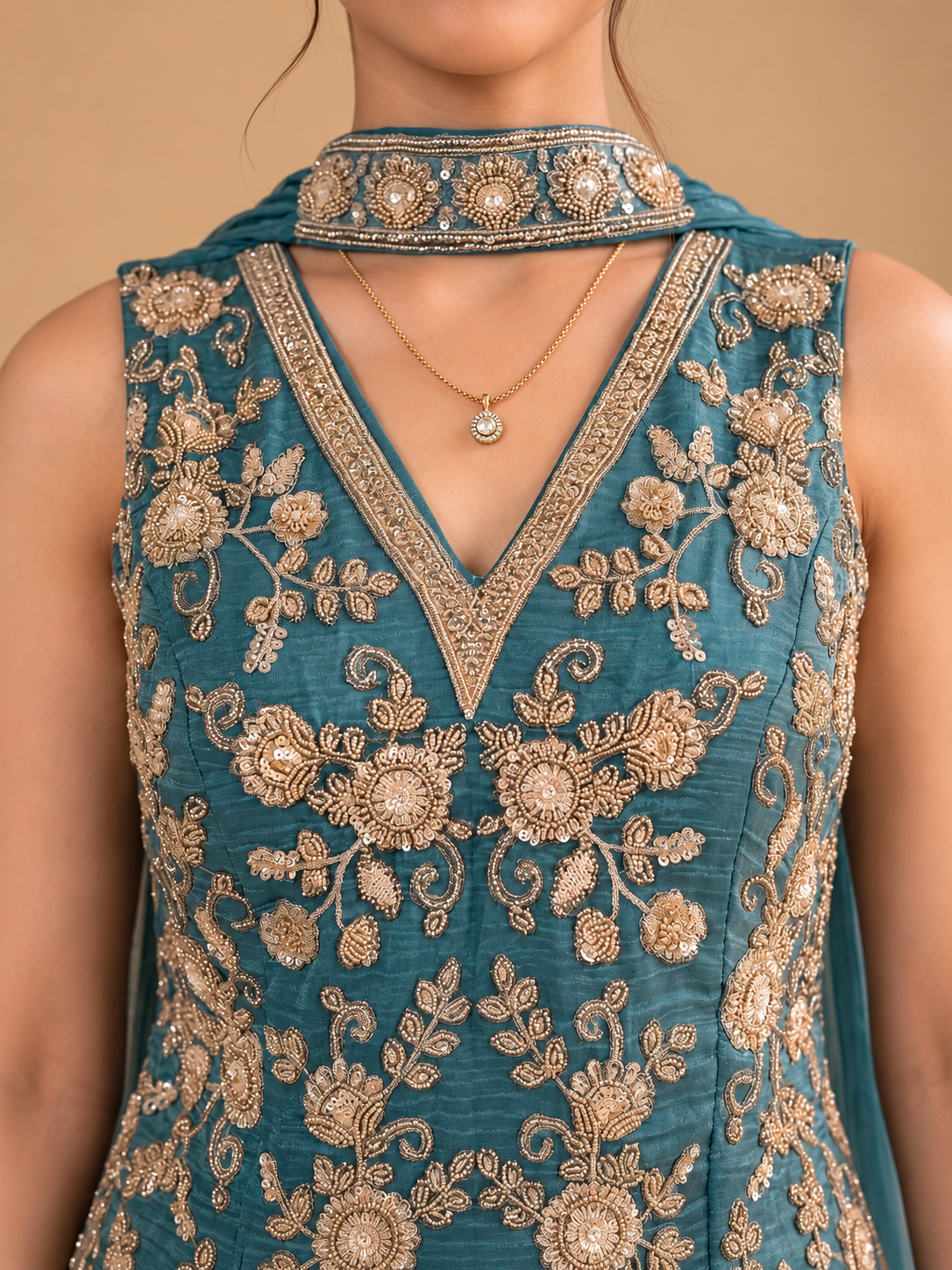 Adaa Embroidered Sharara Set
