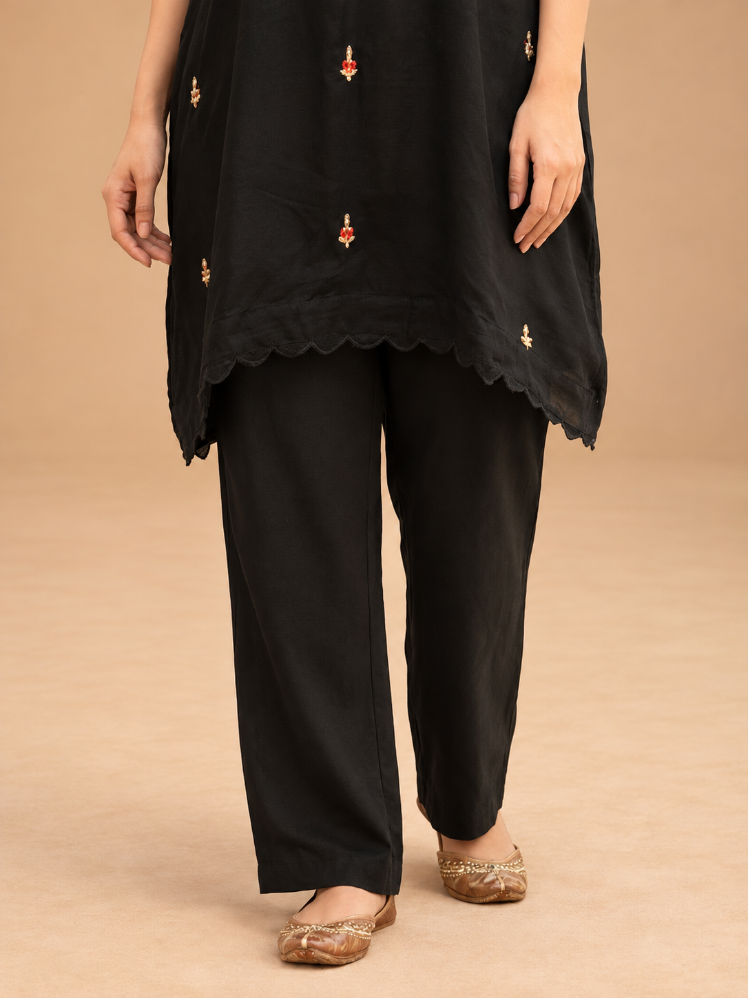 Multicoloured Embroidered Kurta Set