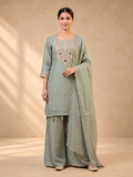 Soft Sage Embroidered Sharara Set