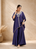 Purple Embroidered Palazzo Set