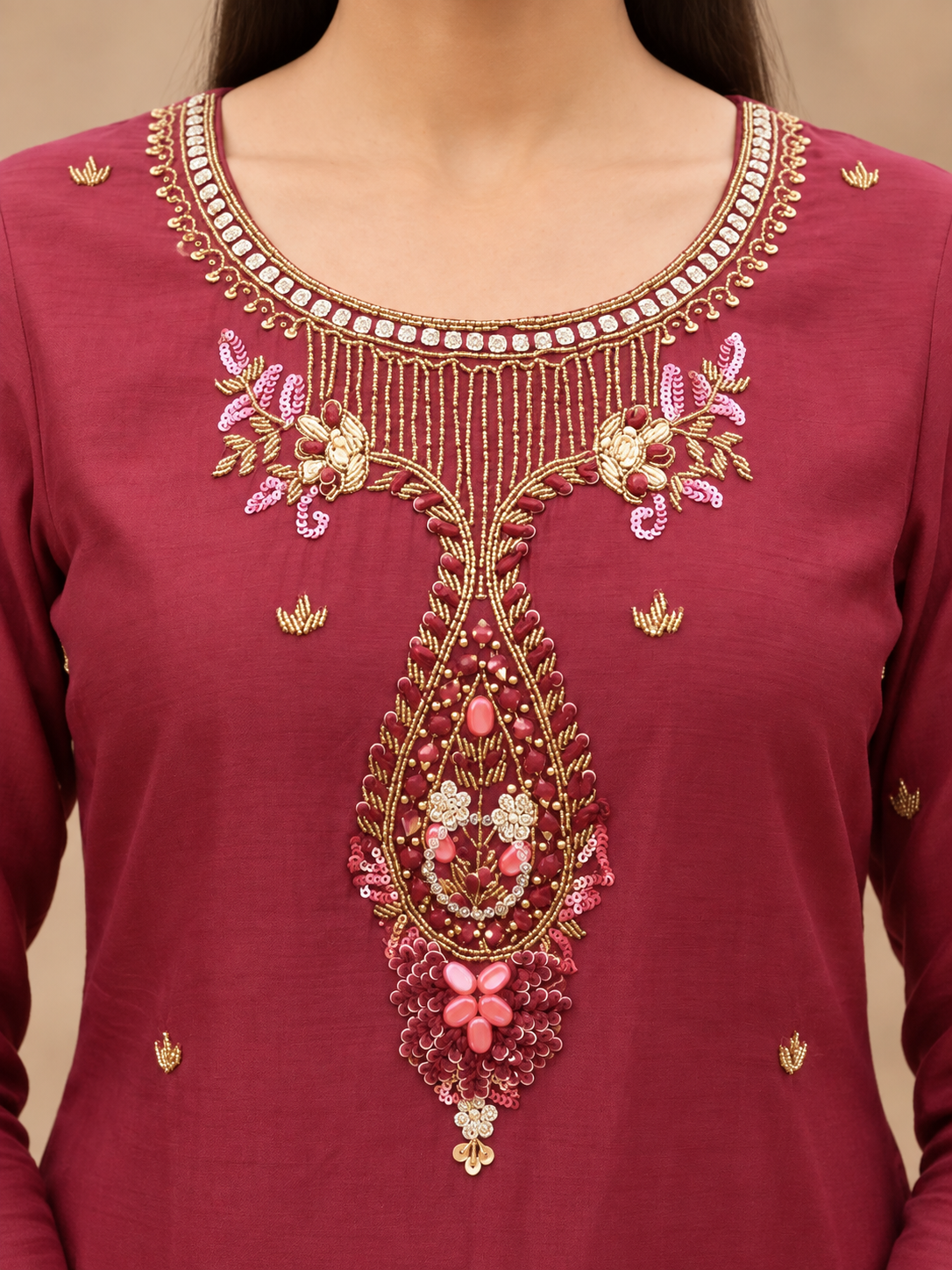 Resham Embroidered Suit Set